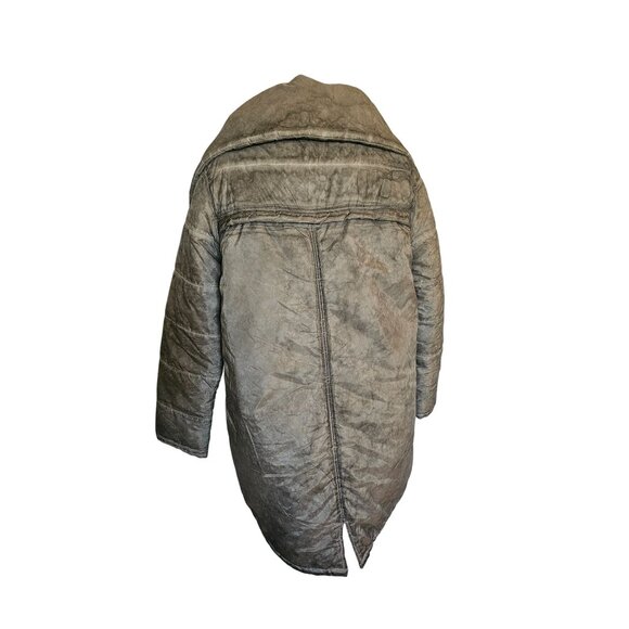 Razzoli Lightweight Parka Jacket Green Gray Artsy Funky Oversized Collar Zipper - Picture 3 of 13